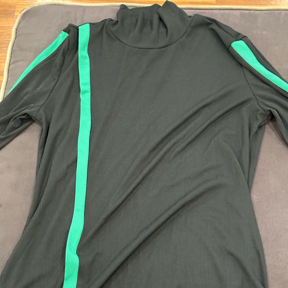 Black Top with Green Stripes